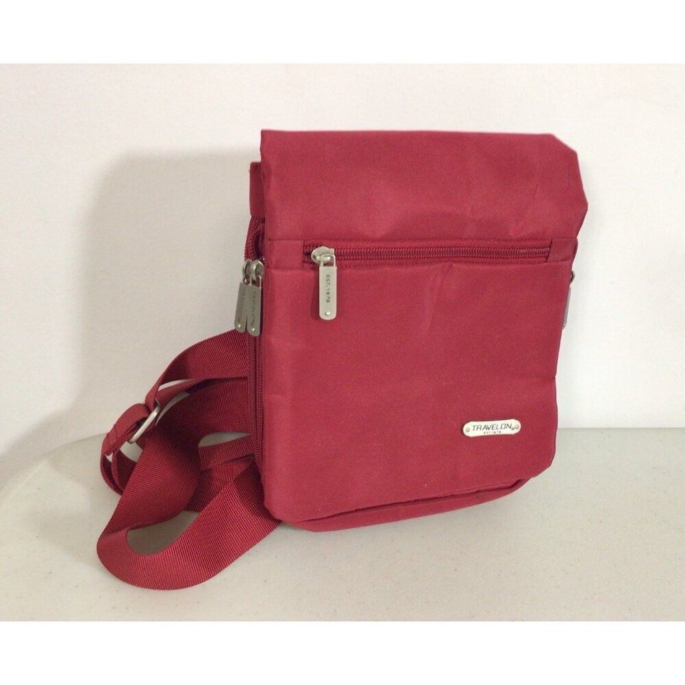 Travelon Red Crossbody Bag Sling Travel Purse